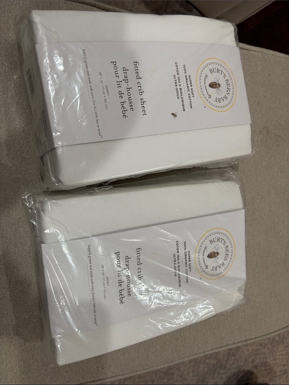 Burt's Bees Baby White Fitted Crib Sheets - Organic Cotton (2 Pack)